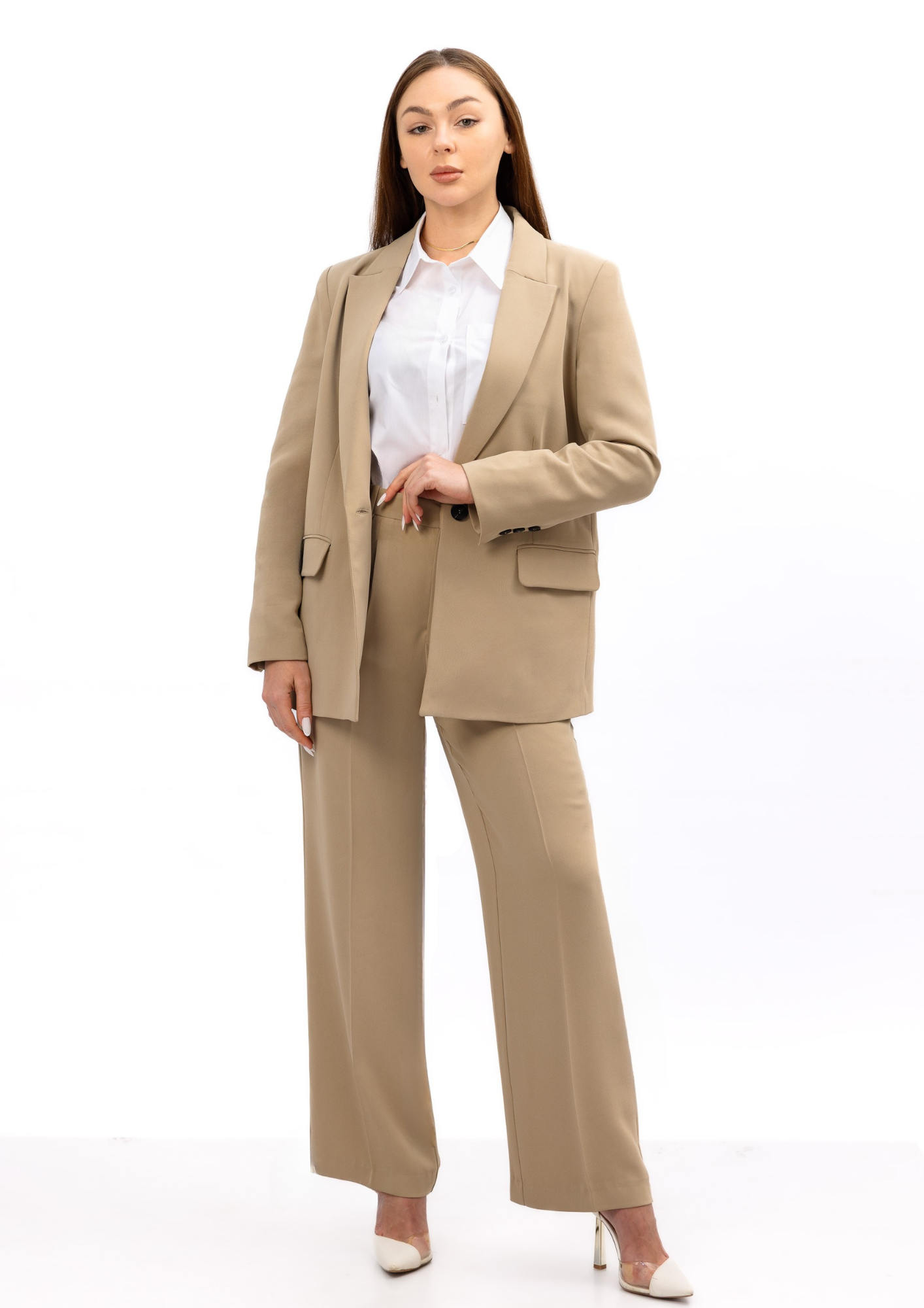 Ensemble Blazer & Pantalon Ligne beige