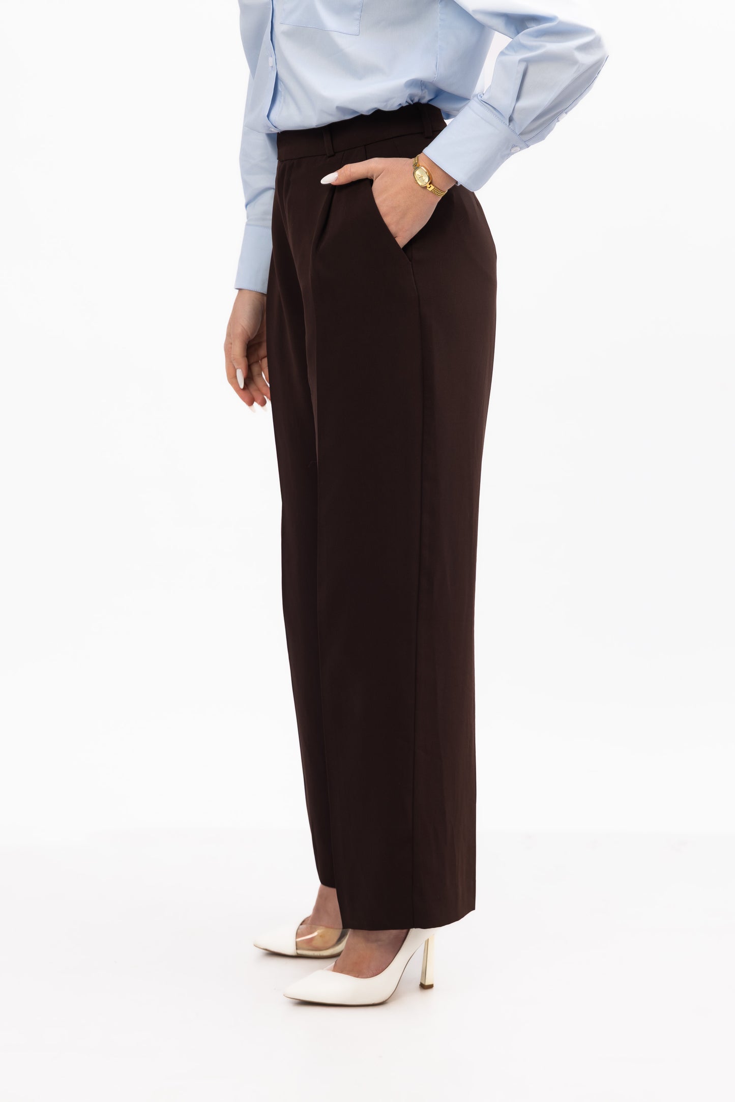 Pantalon Ligne — Marron Chocolat